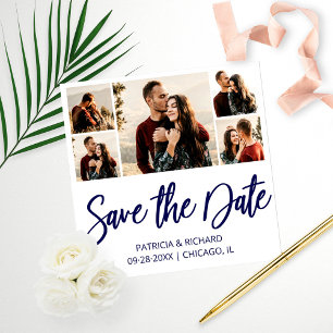 Modern Budget Wedding Save The Date Photo Collage Print