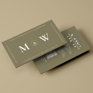 Modern Budget Wedding Save The Date Taupe Enclosure Card