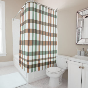 Modern Buffalo Plaid Pastel Cottagecore Spring Shower Curtain