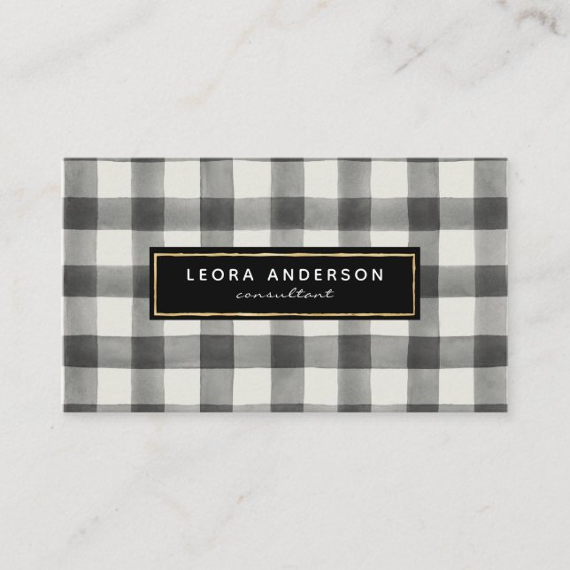 Modern Buffalo Plaid Pattern Business Card (Front)
