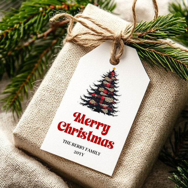 Modern buffalo tree gift tag editable holiday name (Modern buffalo tree gift tag editable holiday name

)