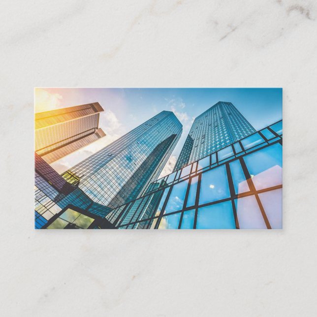 Modern Building Commercial Real Estate Business Card (Front)
