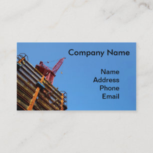 Modern Building Highrise Design with Crane Business Card