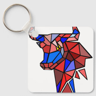 Modern Bull Icon Keychain – Clean Zodiac‑Style