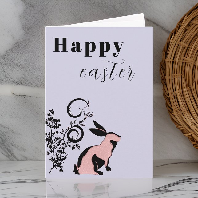 Modern Bunny Happy Easter Personalised Card (Creator Uploaded)