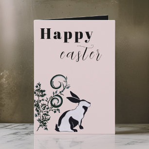 Modern Bunny Happy Easter Personalised Card