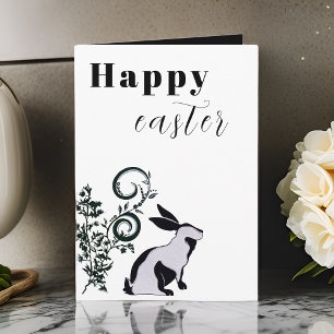Modern Bunny Happy Easter Personalised Card