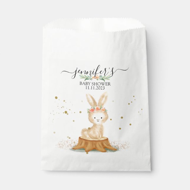 Modern Bunny Rabbit wildlife farm forest animal Favour Bags (Front)