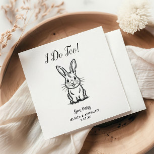 Modern Bunny Wedding Cocktail Napkins 