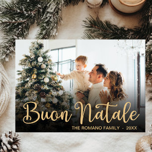 Modern Buon Natale Photo Holiday Card