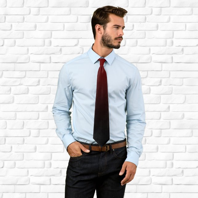 Modern Burgundy Black Ombre Tie (Modern Burgundy Black Ombre Neck Tie)