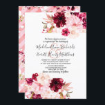 Modern Burgundy & Blush Floral Wedding Invitations<br><div class="desc">Burgundy & Blush Pink Floral Framed Summer or Spring Flowers with Watercolor greenery,  Modern and Script fonts,  and elegant design. Trendy and Chic Wedding invitations! ~ Check my shop to see the entire wedding suite for this design!</div>