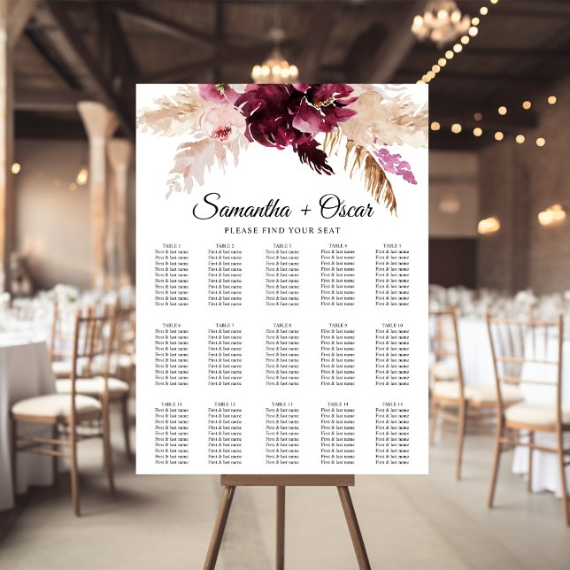 Modern Burgundy Blush Pink  Floral  Poster (Creator Uploaded)