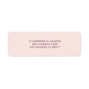Modern Burgundy Blush Pink Wedding Address