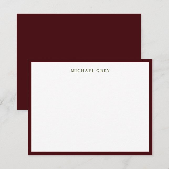 Modern Burgundy Border Professional Card (Front/Back)