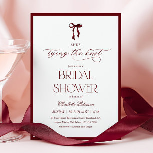 Modern Burgundy Bridal Shower Invitation