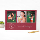 Modern Burgundy Class of 2025 3 Photo Graduation