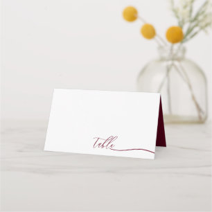 Modern Burgundy Clear Seating Table Place Card