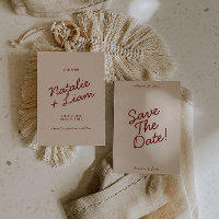 Modern Burgundy Cream Whimsical Unique Wedding 