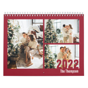 Modern Burgundy Custom Create your own Photo Calendar