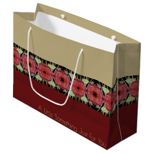Modern Burgundy Floral Large Gift Bag