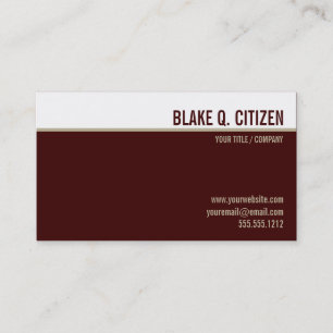 Modern burgundy / gold business card