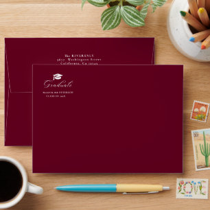 Modern Burgundy Graduate Graduation Envelope