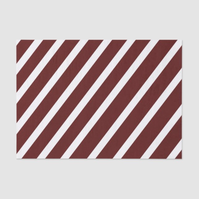 Modern Burgundy Large Stripe Christmas Holiday Tissue Paper (Front)