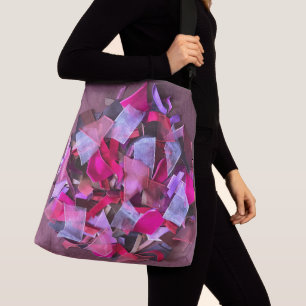 Modern burgundy magenta purple faux 3d ribbons crossbody bag