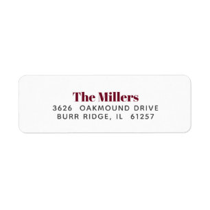 Modern Burgundy Merlot Red Holiday Family label