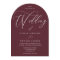 Modern Burgundy Minimal Arch Wedding