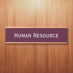Modern Burgundy Office Room Department Name Door Sign