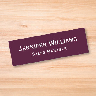 Modern Burgundy Professional Business Executive Name Tag