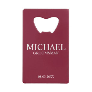 Modern Burgundy Red Personalised Groomsman
