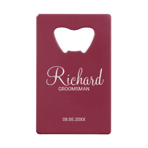 Modern Burgundy Red Personalised Groomsman