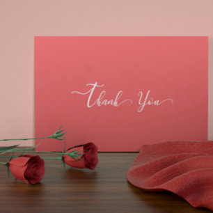 Modern Burgundy Red Wedding Thank You Card