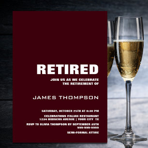 Modern Burgundy Retirement Party Invitation