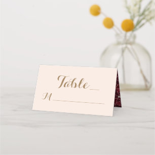 Modern Burgundy Rose Floral Wedding Place Card