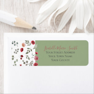 Modern Burgundy Roses Sage Green Foliage Wedding