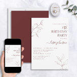 Modern Burgundy Script Botanical 50th Birthday Invitation<br><div class="desc">Not your typical 50th birthday celebration! Make an impression on your guests with this modern burgundy script botanical 50th birthday invitation. The stunning line art is both delicate and intricate, the perfect combination of stylish yet elegant that will make sure your special day stands out from the rest. And when...</div>