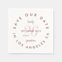 Modern Burgundy Typography Save The Date