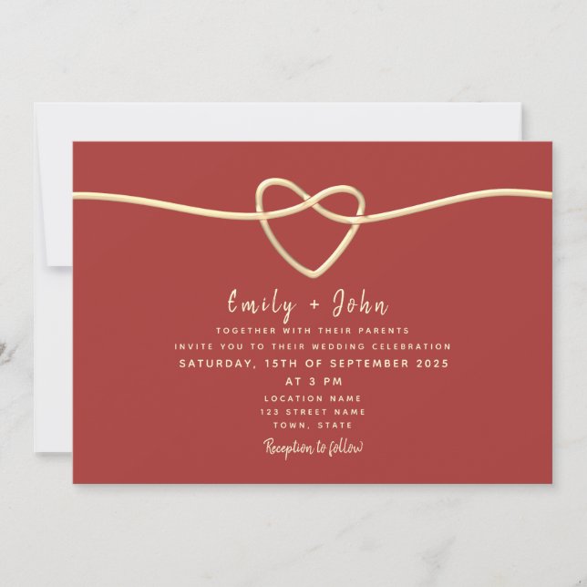 Modern Burgundy Wedding Invitation (Front)