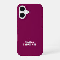 Modern Burgundy White Sports Monogram Name