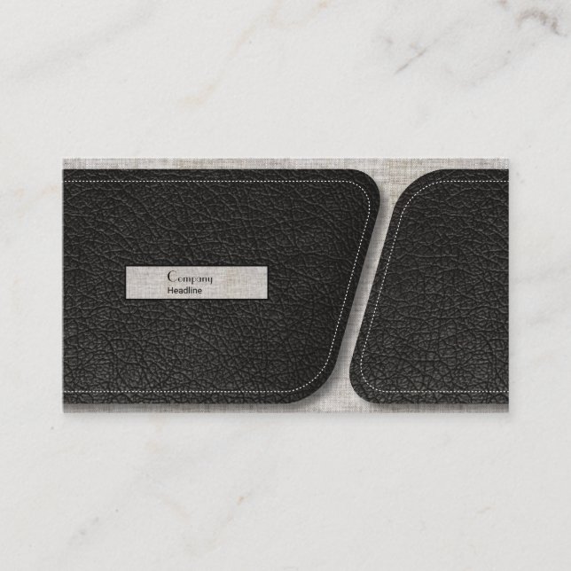 Modern Burlap Business Card (Front)
