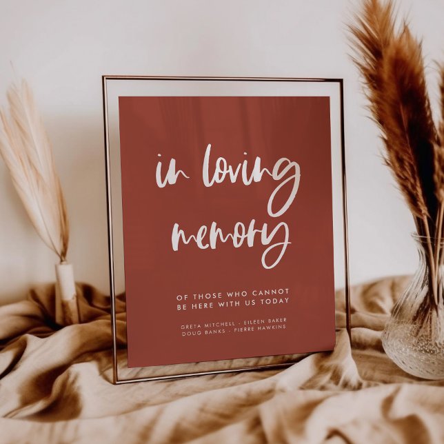 Modern burnt brick In loving memory wedding sign (Creator Uploaded)