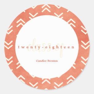 Modern Burnt Orange Arrow Graduate Custom Stickers