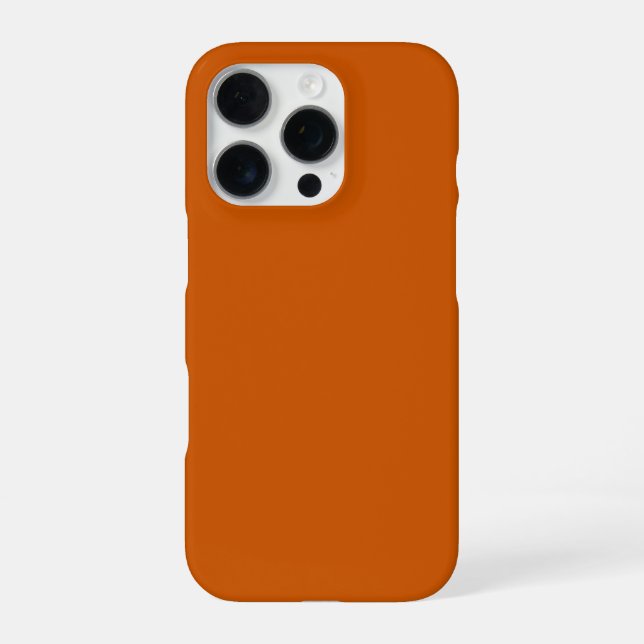 Modern Burnt Orange Plain Solid Colour iPhone Case (Back)