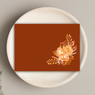 Modern Burnt Orange Terracotta Floral Wedding Envelope
