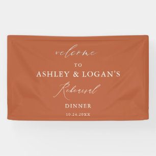 Modern Burnt Orange Wedding Rehearsal Dinner Banner