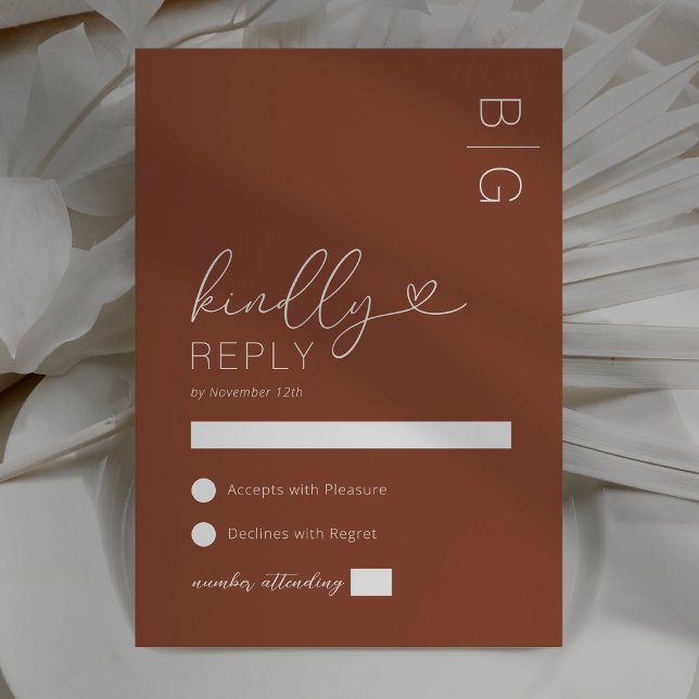 Modern Burnt Orange Wedding RSVP Card (Creator Uploaded)